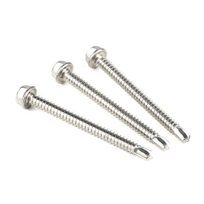 Firm Zinc Steel Hex Washer Head Phillips 70mm Metric Self Drilling Screw For Window