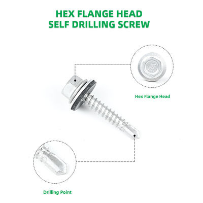 410 Hex Flange Coating 5.5x25mm Self-Drilling Tek Screw for Wall Cladding Sheet Purlin