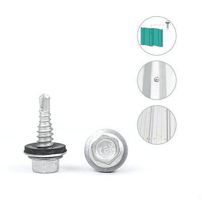 1/4x7/8'' Stainless Steel Zinc Alloy Coated Hex Flange Purlin Screws for Building Envelope System