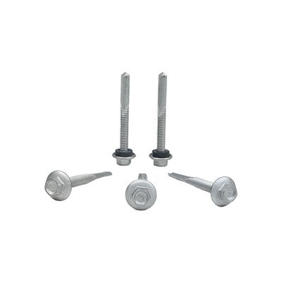 Zinc Alloy Coated Hex Flange Head Self Drilling Screw Tek 7 For Installation 5.5x50