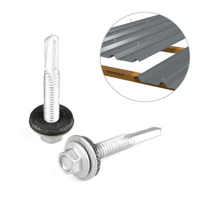 Metric Bimetal Self Drilling Screw with Hex Washer Head and EPDM Rubber Washer