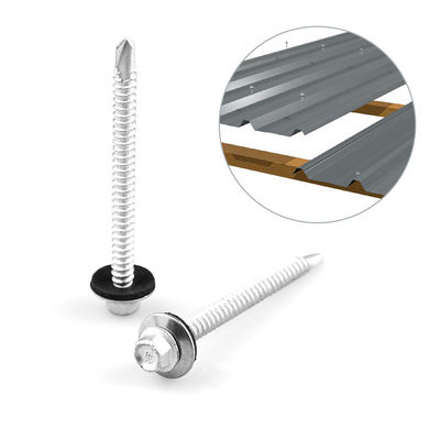 INCH Measurement System Zinc Alloy Coated Bi Metal Screws for Roofing Panel to Purlin