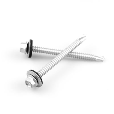INCH Measurement System Zinc Alloy Coated Bi Metal Screws for Roofing Panel to Purlin