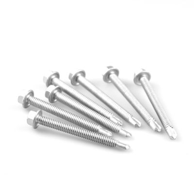 Zinc Alloy Coated Hex Flange 6.3x65 Bi-Metal 304 Framing Screw for Wall Cladding Sheet To Purlin
