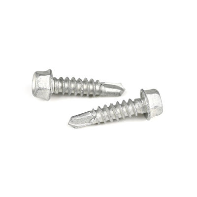 Zinc Alloy Coated 6.3x25 Bimetal Screw Self Drilling Screw Hex Washer Head Tek Screw For Corner Brace