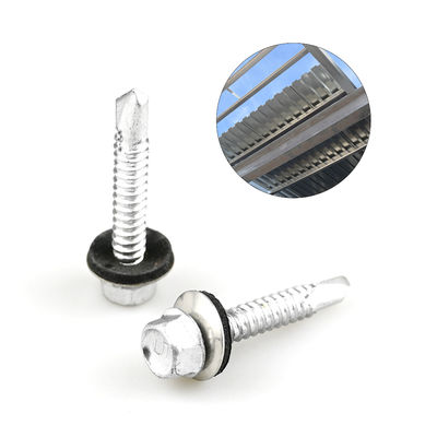 Corrosion Resistant 6.3x38 Bimetal Hex Washer Head Stainless Steel Self Drilling Screw
