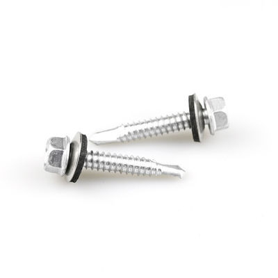 Corrosion Resistant 6.3x38 Bimetal Hex Washer Head Stainless Steel Self Drilling Screw