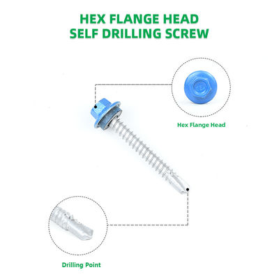 Building Envelope System Fluorocarbon Baking 5.5x45 Stainless Steel Flange Teks Roof Screw