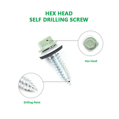 100% QC Test Zinc Alloy Coated 11/32x1/4'' Hex Head Sheet Metal Screw for Skylight