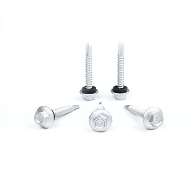 Zinc Alloy Coated Waterproof 12 X38 Hex Flange Self Drilling Screw for Wall Cladding Panel